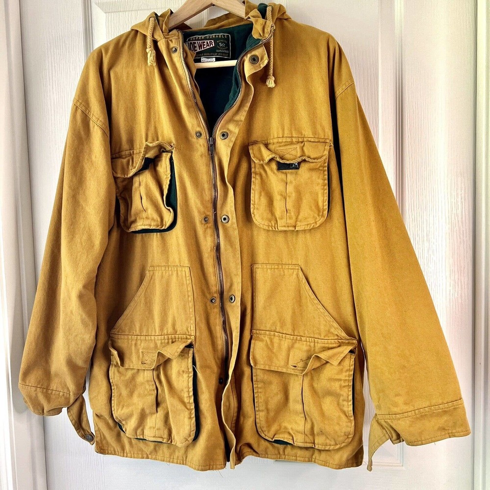 Vintage 90s Y2K Joe Wear Large Jacket Mens Brown Full Zip Casual Workwear Coat